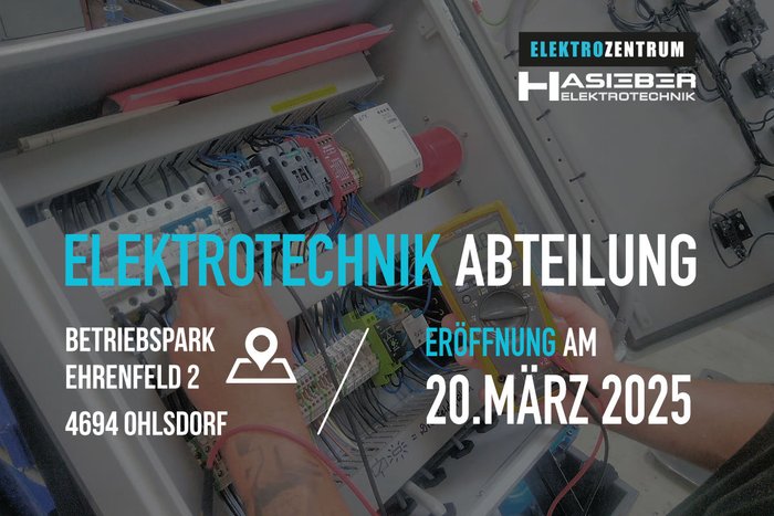 Save The Date - Eröffnung März 2025 Ankündigung Eröffnung Elektrotechnik 2025